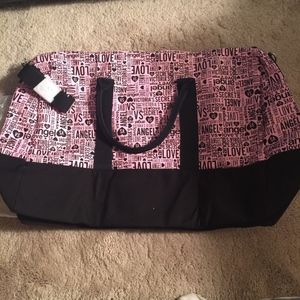 VS PINK LARGE CANVAS TRAVEL BAG